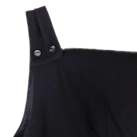 Isaac Mizrahi Women's 6 Black Square 2 Snap Strap Sleeveless Midi Dress - Picture 7 of 9